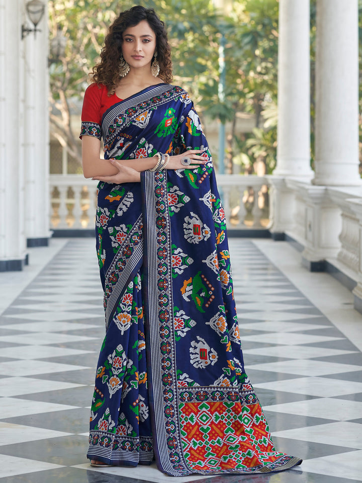 Blue silk saree crafted for elegance and style.