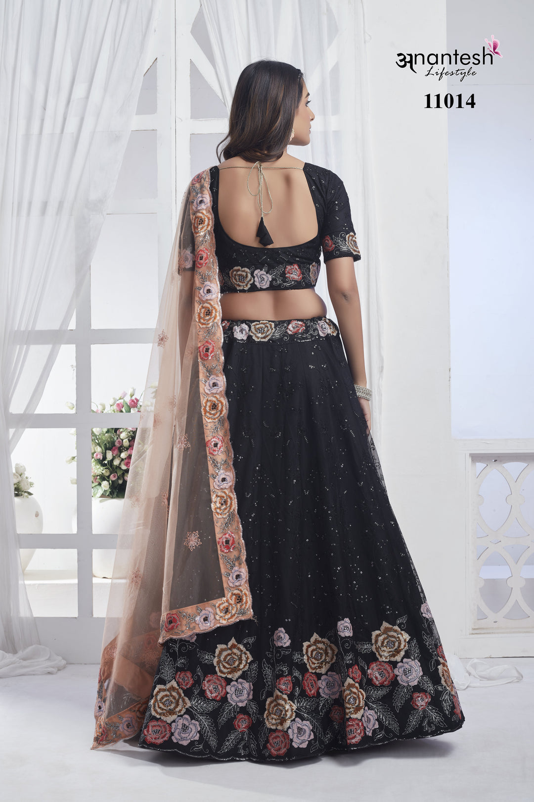 Black Sequins Embroidered Lehenga | Elegant Wedding Lehenga Choli