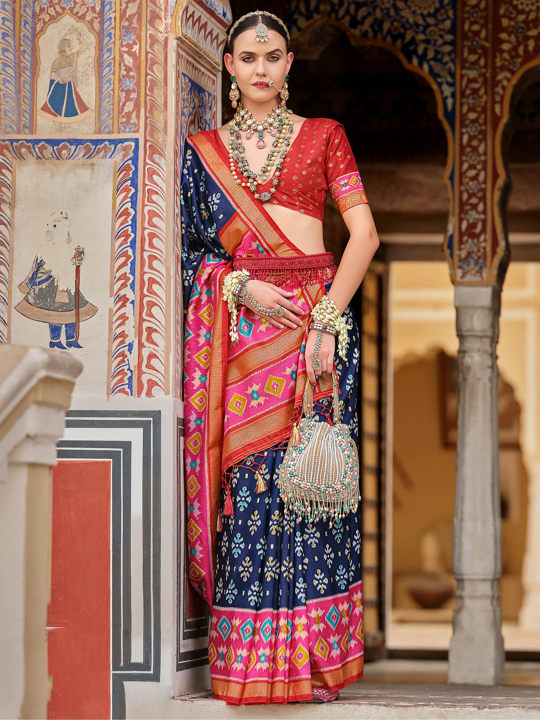 Blue silk saree crafted for elegance and style.