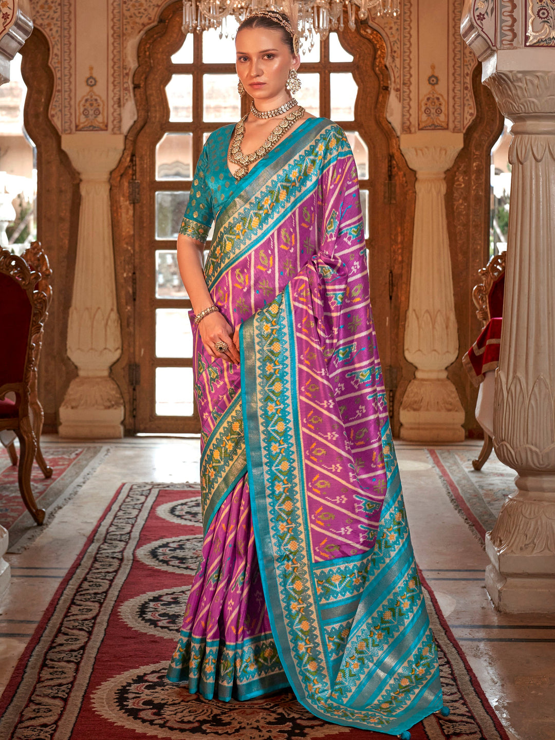 Blue silk saree crafted for elegance and style.