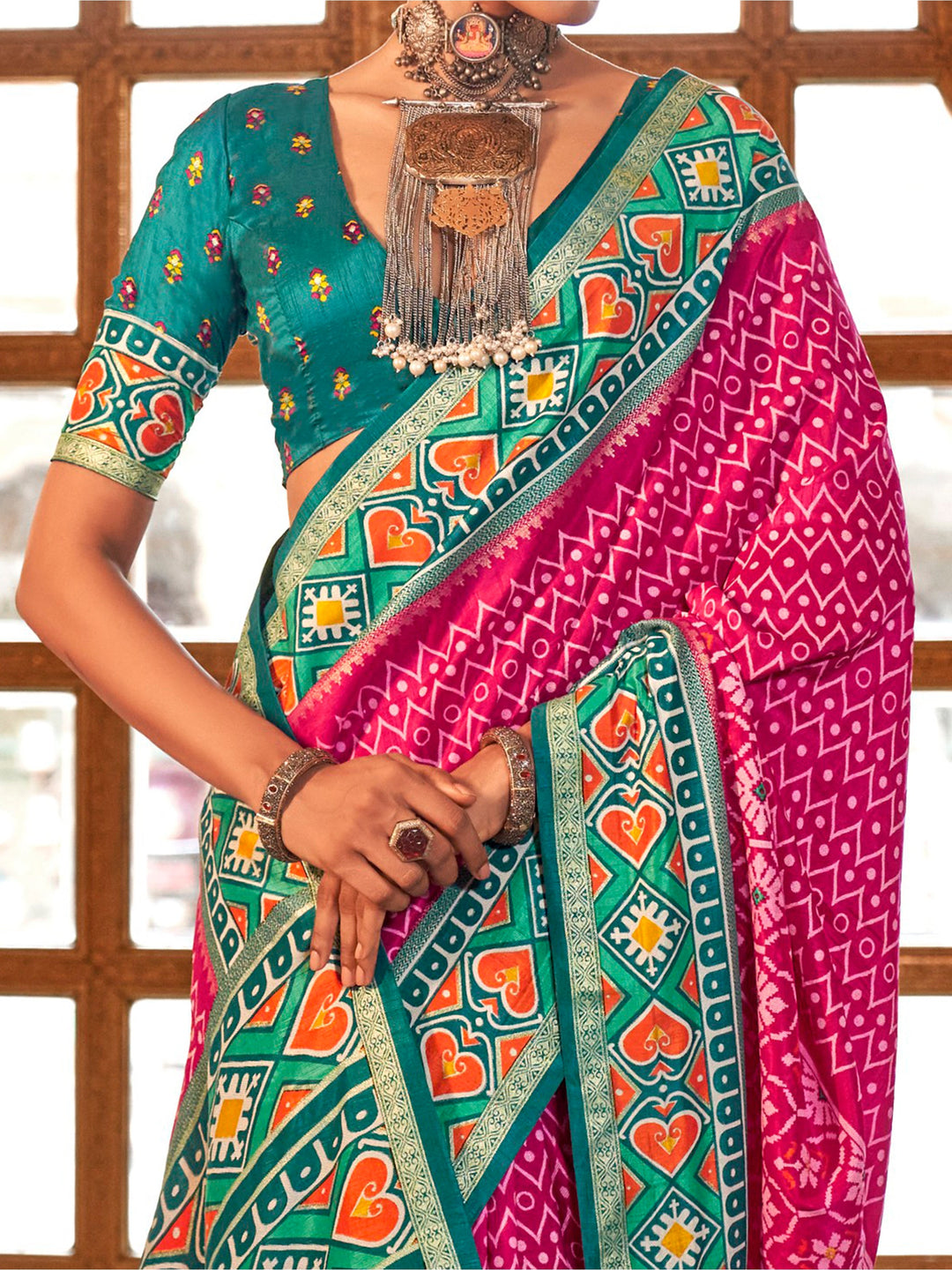 Vibrant color luxurious fabric exclusive attire crafted for elegance and style.