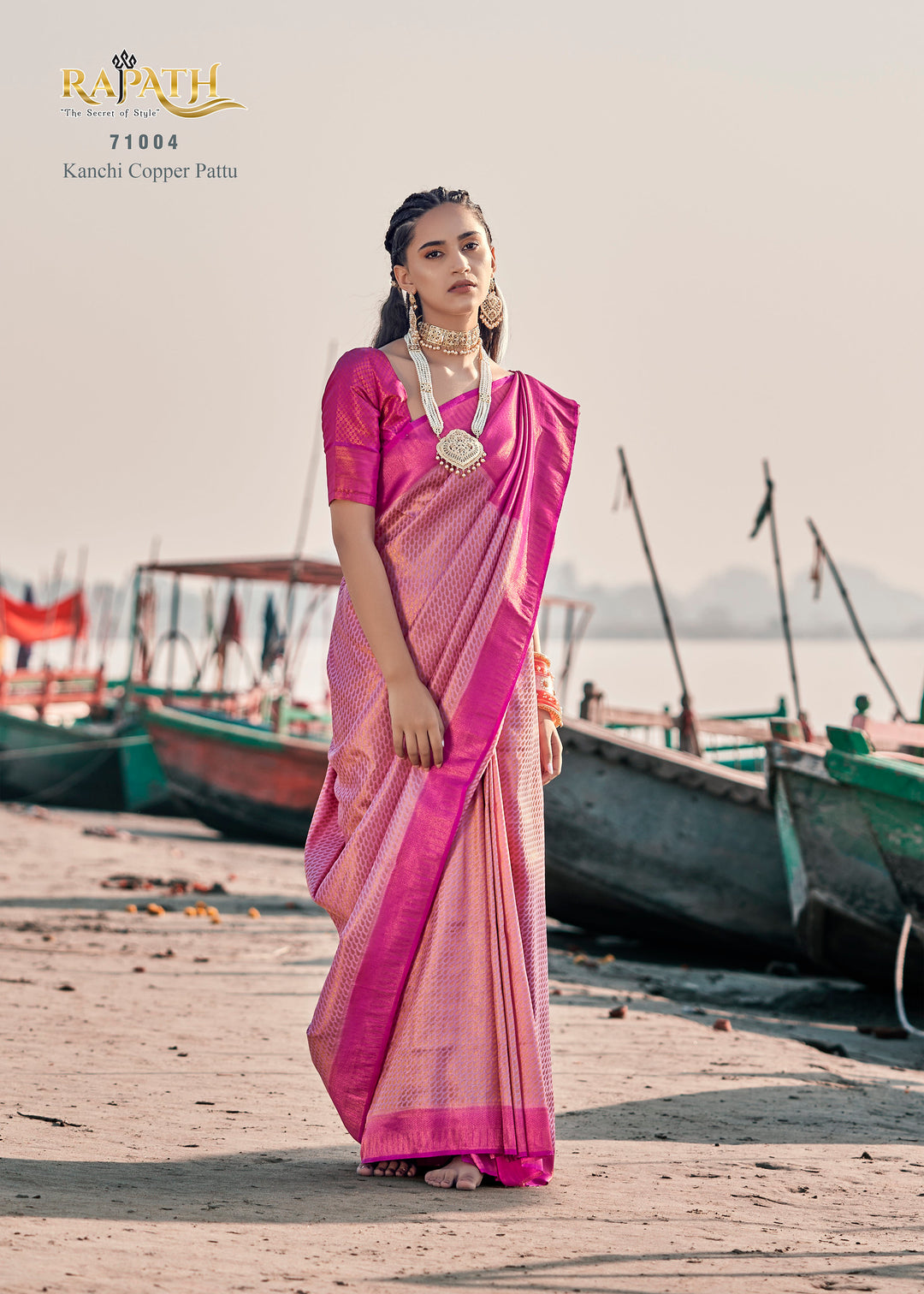 Luxurious Zari Woven Silk Saree with Abstract Motifs | Elegant Tassels