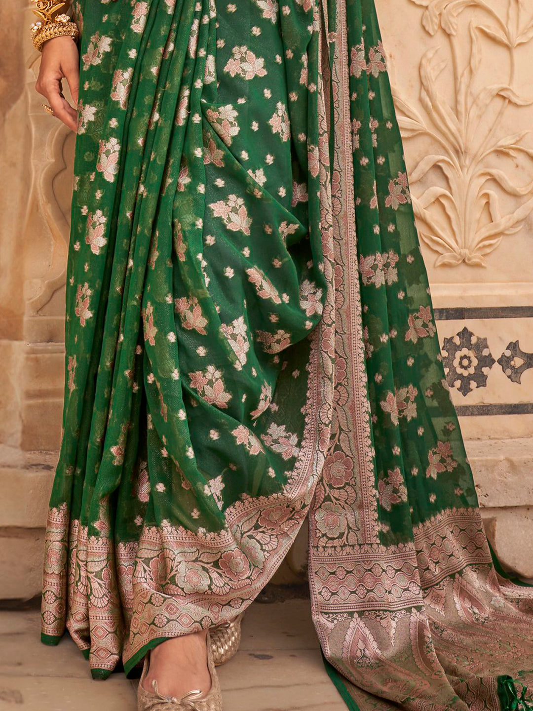 Vibrant color luxurious fabric exclusive attire crafted for elegance and style.