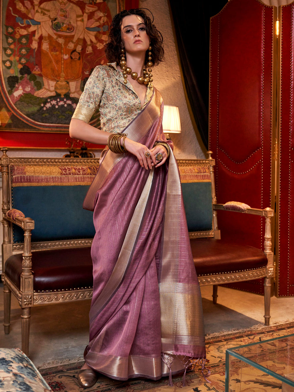 Vibrant color luxurious fabric exclusive attire crafted for elegance and style.