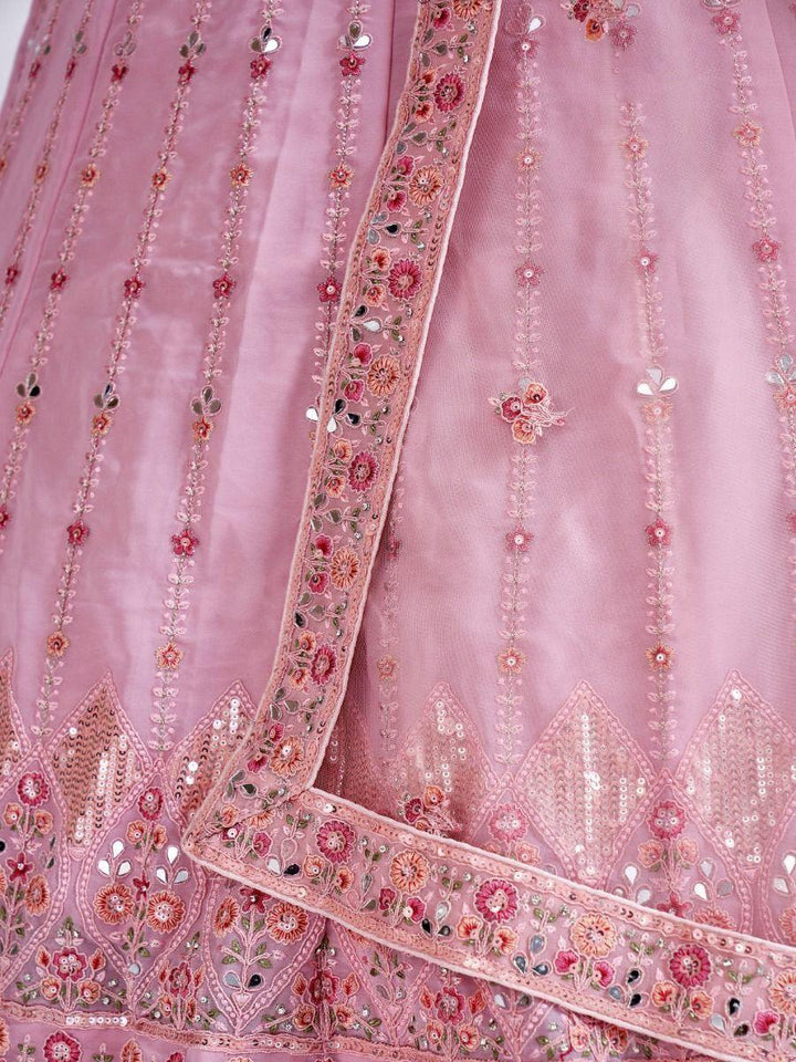 Feminine Pink Georgette Lehenga Choli | Wedding & Reception Wear