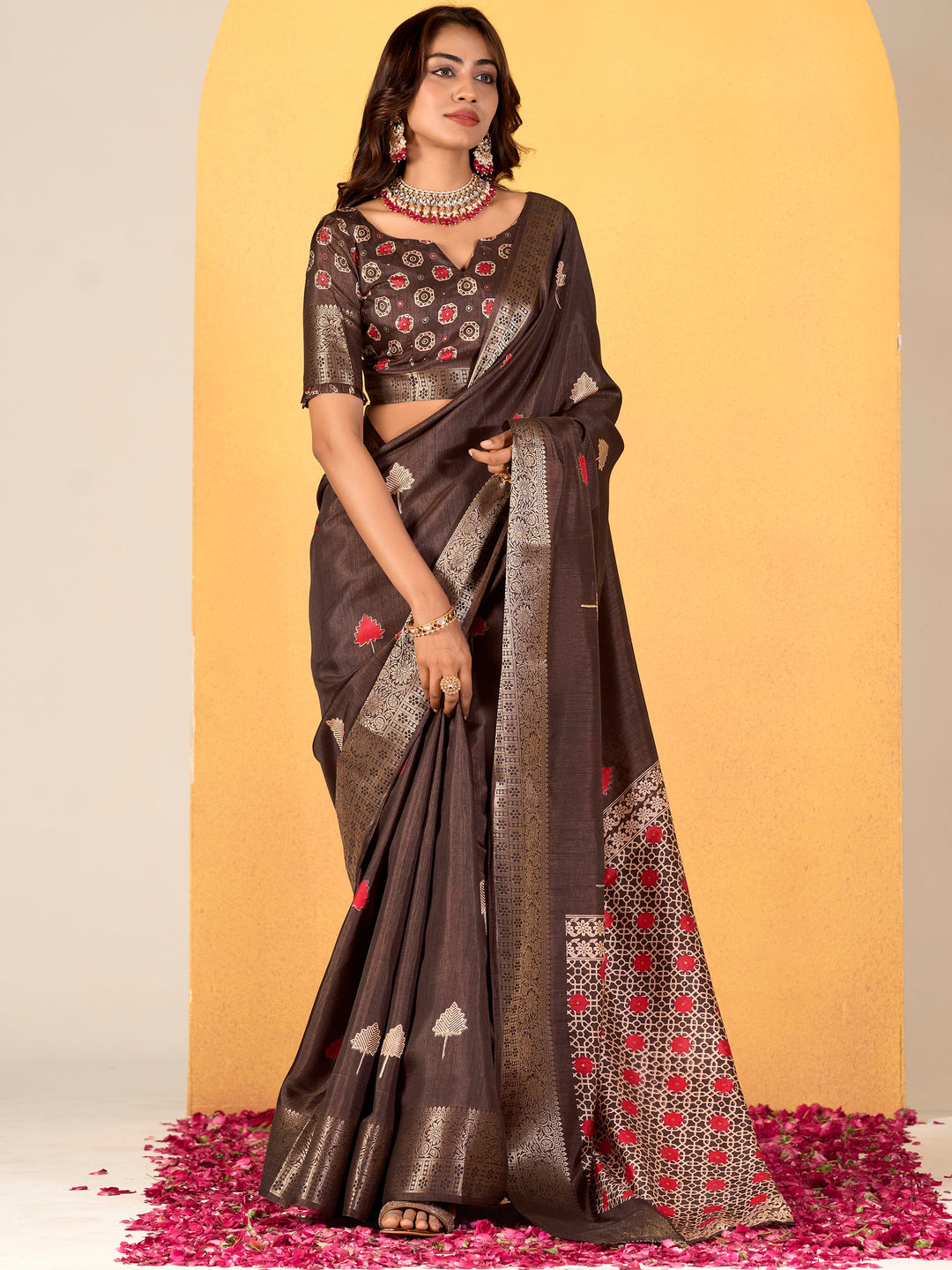 Vibrant color silk saree crafted for elegance and style.