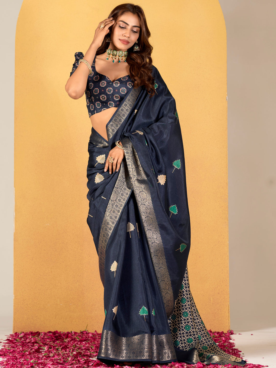 Blue silk saree crafted for elegance and style.