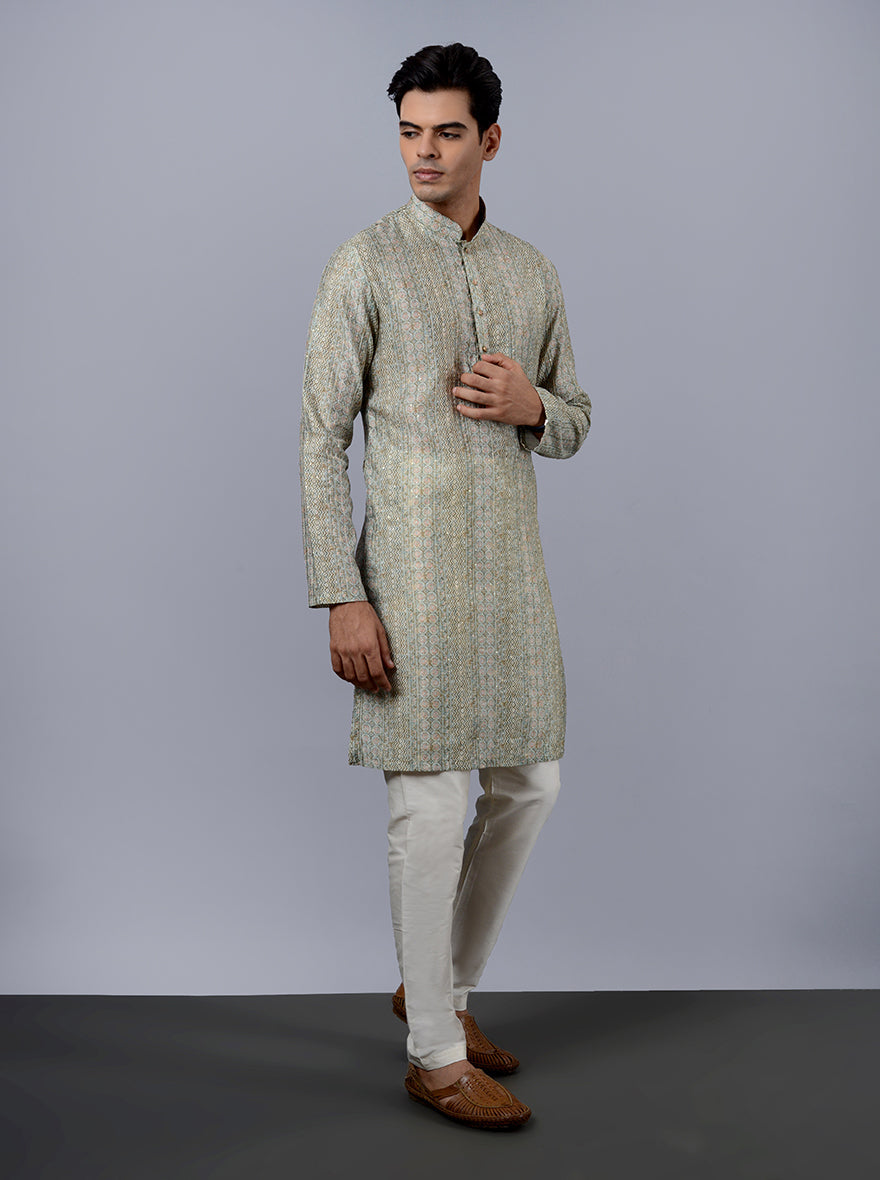 Elegant green kurta pajama, providing comfort and style.