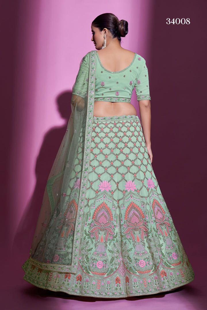 Georgette Lehenga with Zari & Stone Embroidery | Designer Party Wear