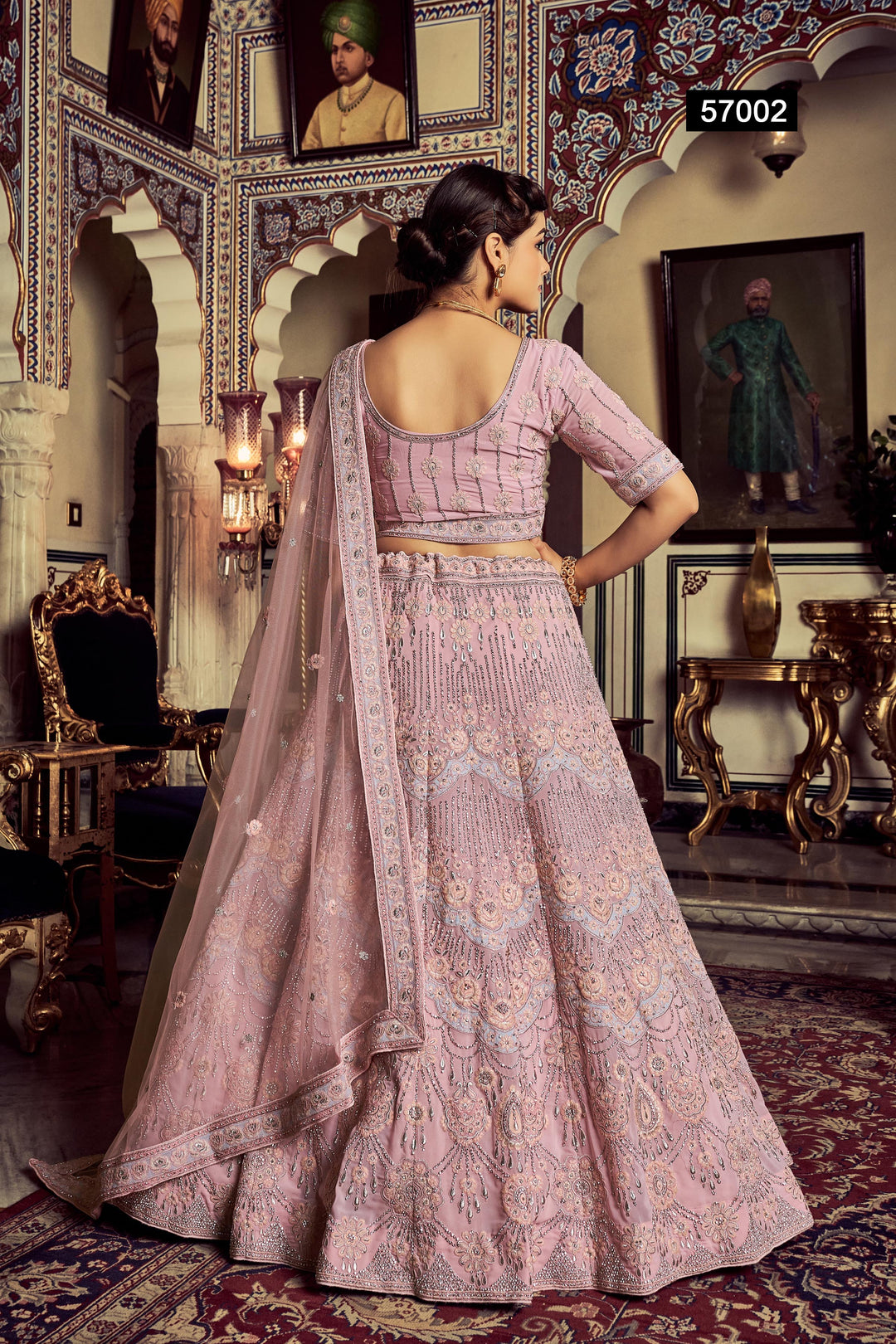 Pink Georgette Embroidered Lehenga | With Soft Net Dupatta for Weddings