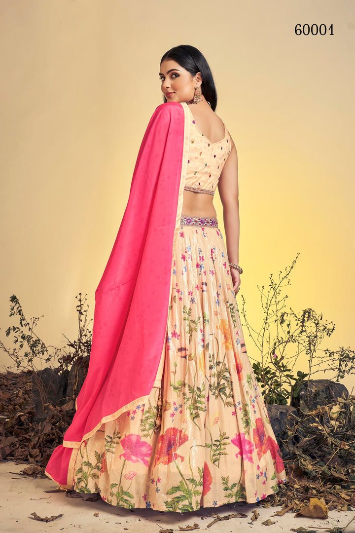 Floral Print Lehenga Choli Set | Designer Digital Print with Dupatta