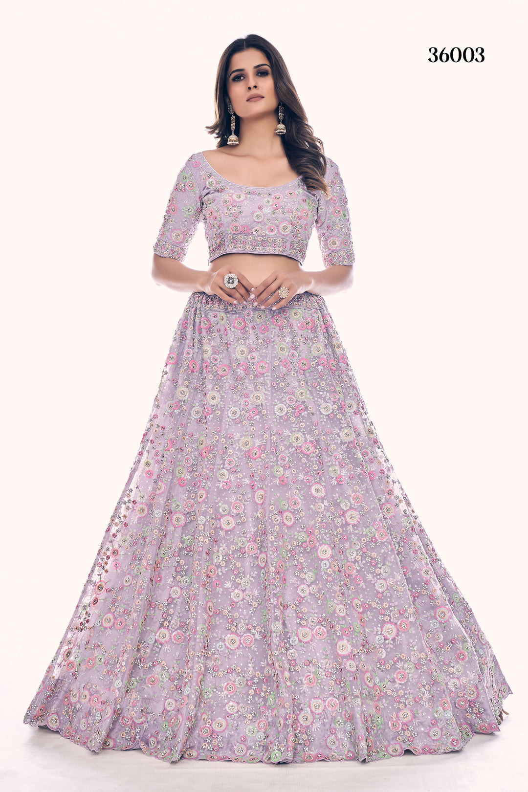 Bridal Embroidered Lehenga Set | Designer Soft Net Lehenga for Women