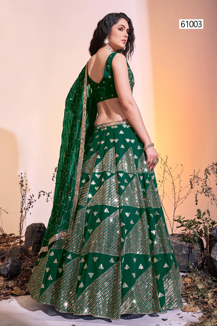 Georgette Ready-to-Wear Lehenga | Sequins Embroidered Blouse & Dupatta