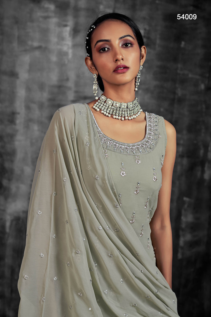 Designer Georgette Mirror Palazzo Suit | Stunning Salwar Set