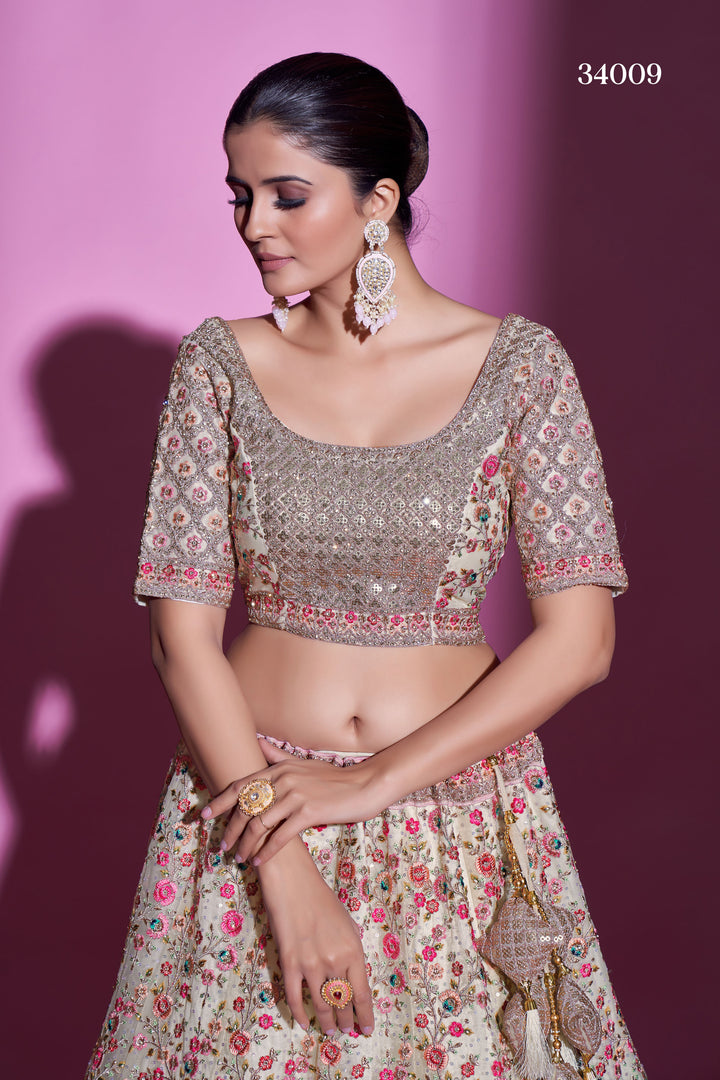 Soft Net Lehenga with Dori & Stone Work | Designer Ethnic Wear