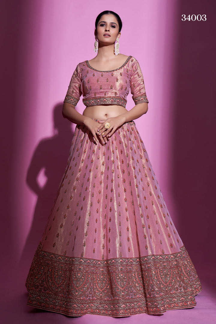 Silk Designer Lehenga Choli | Embroidered Lehenga with Net Dupatta