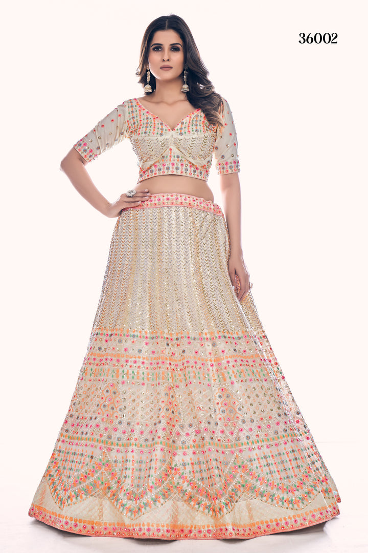 Exclusive Designer Lehenga Choli Set | Soft Net Bridal Lehenga for Women