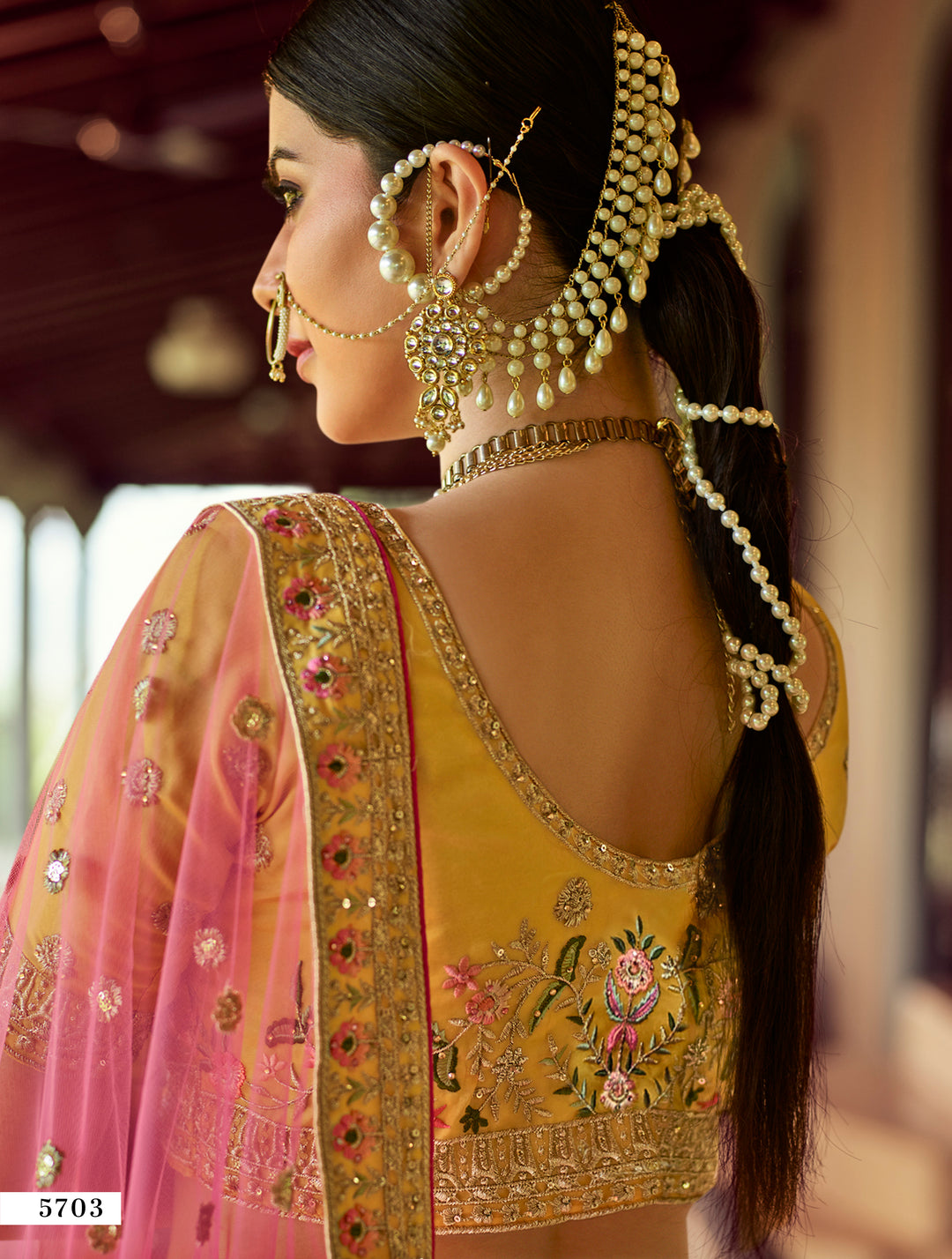 Mustard Organza Lehenga | Resham & Zari Work for Special Occasions