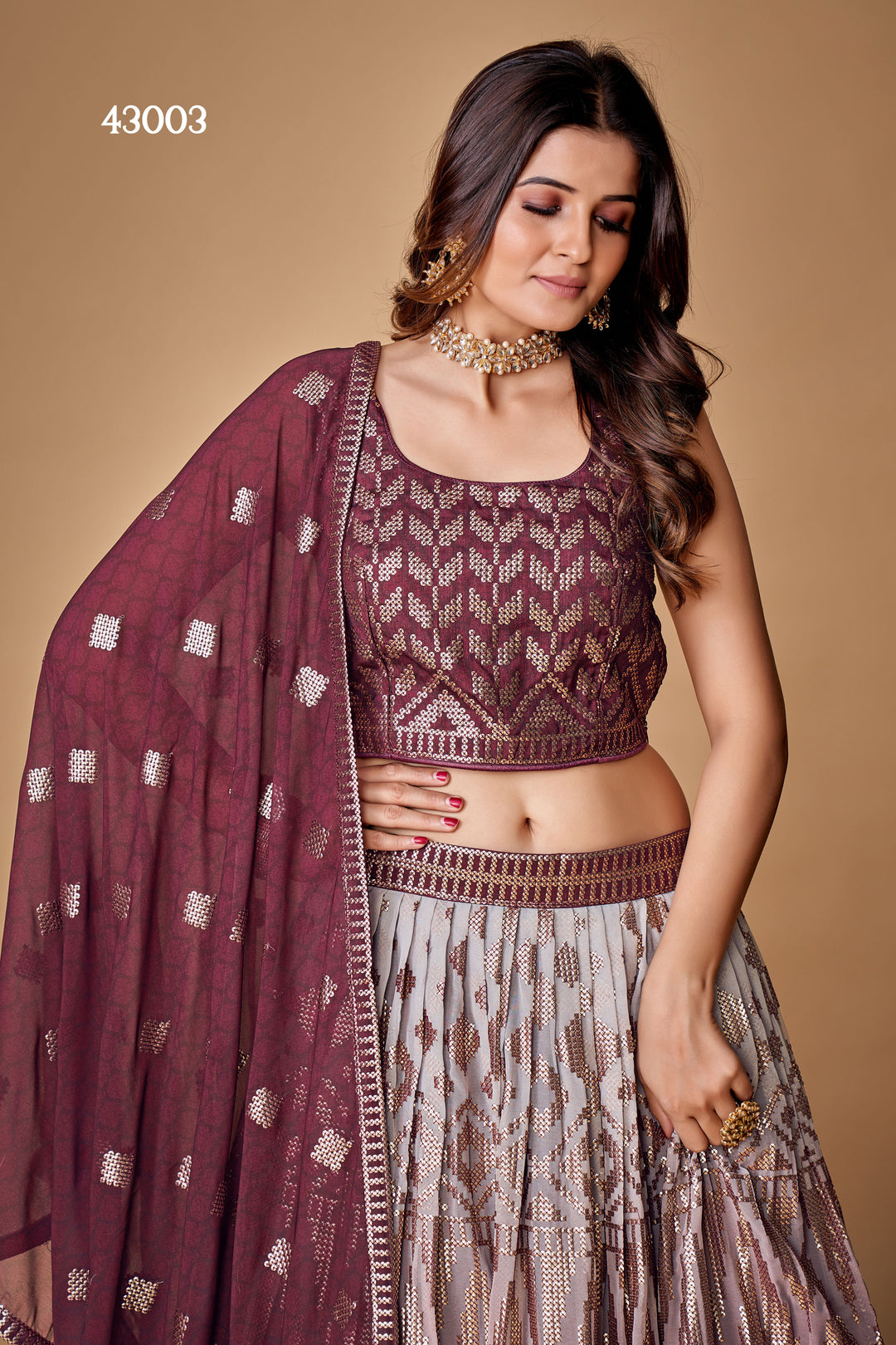 Purple Lehenga Choli | Party Wear Georgette Set