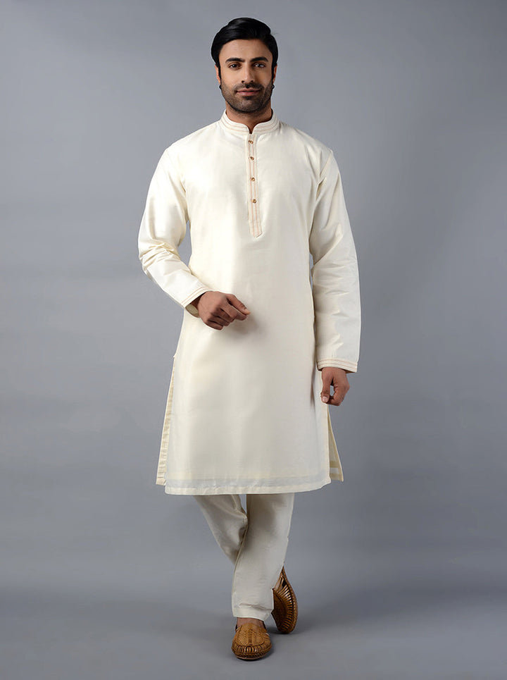 Discover the perfect balance of style and comfort with this chic cream kurta set.