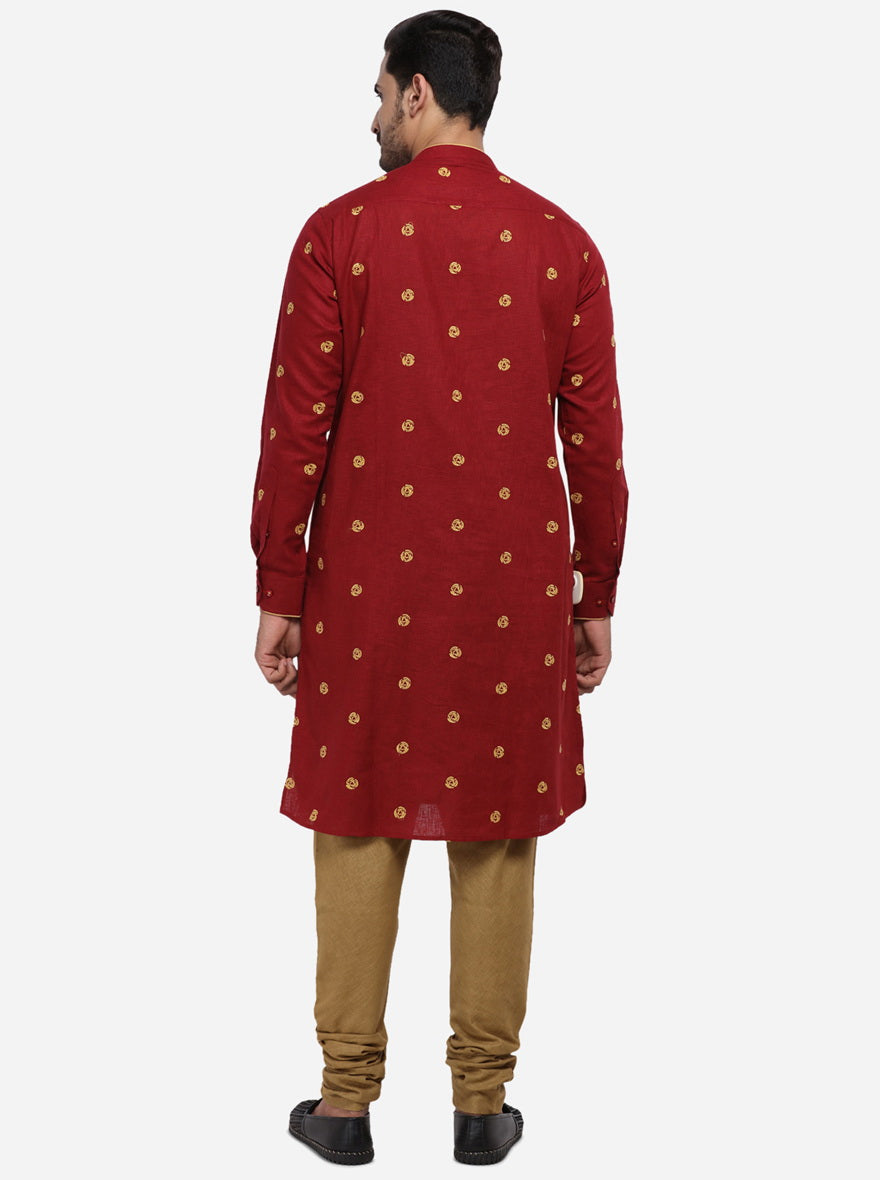 Dark red kurta set designed for enhancing your ethnic wardrobe in the USA.