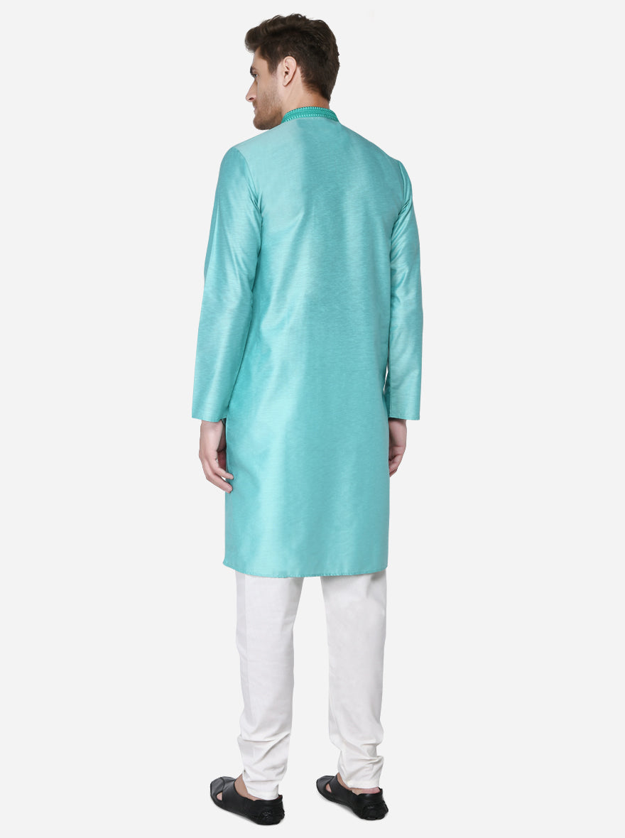 Chic sea blue kurta set offering elegance and comfort for various occasions.