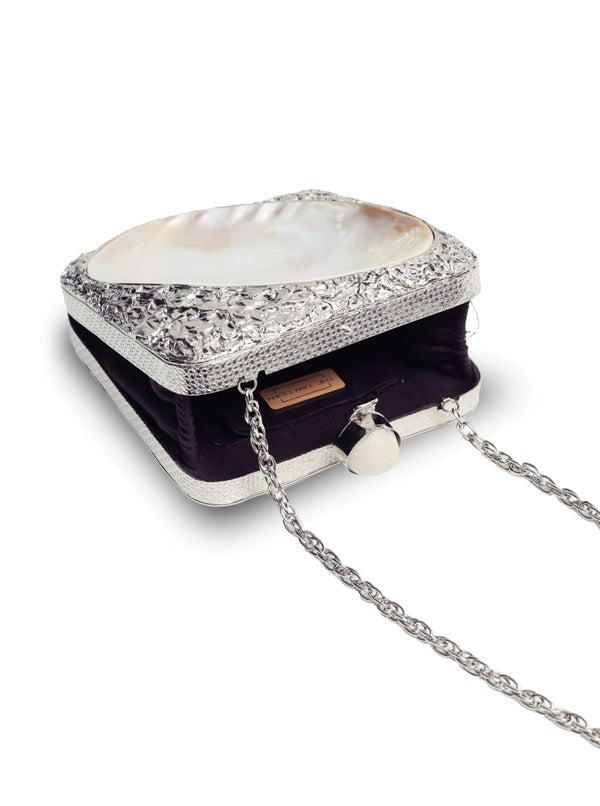 Mumtaz Mother of Pearl Clutch | Timeless Style Elegant Handbag