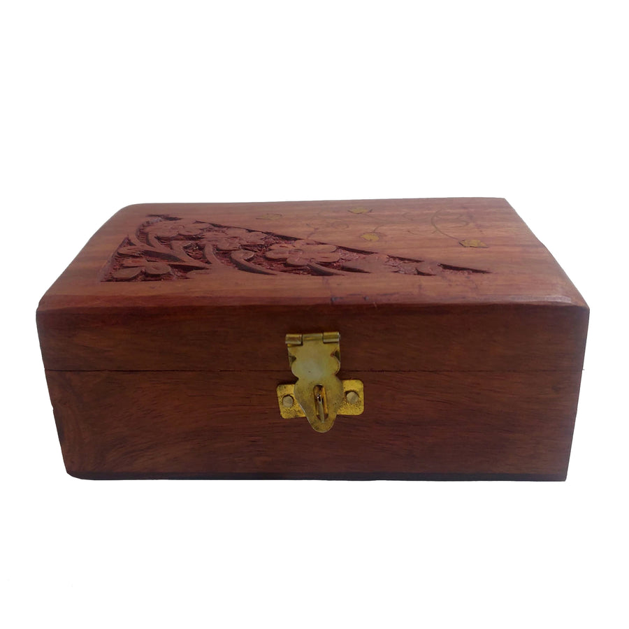 Chic wooden jewelry box, a beautiful addition to your home for storing precious items.