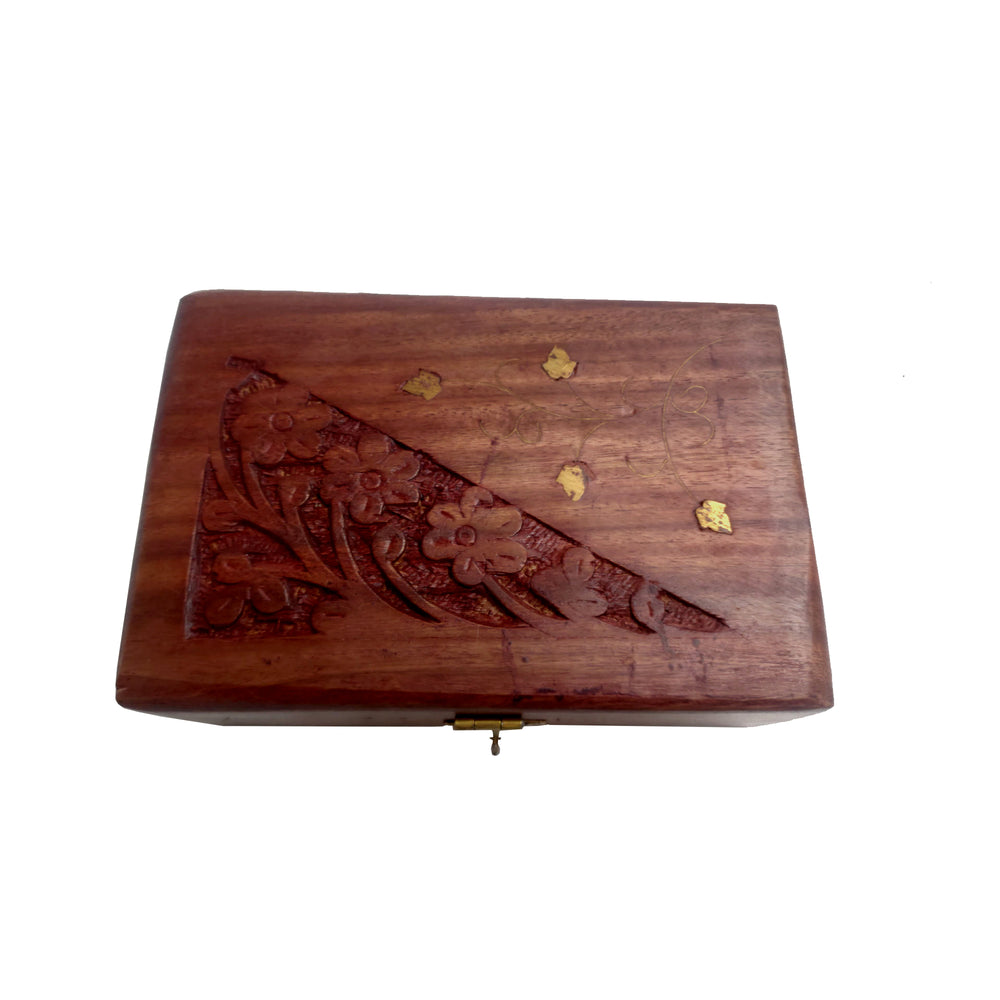 Handcrafted wooden jewelry box, perfect for organizing and showcasing your favorite accessories.