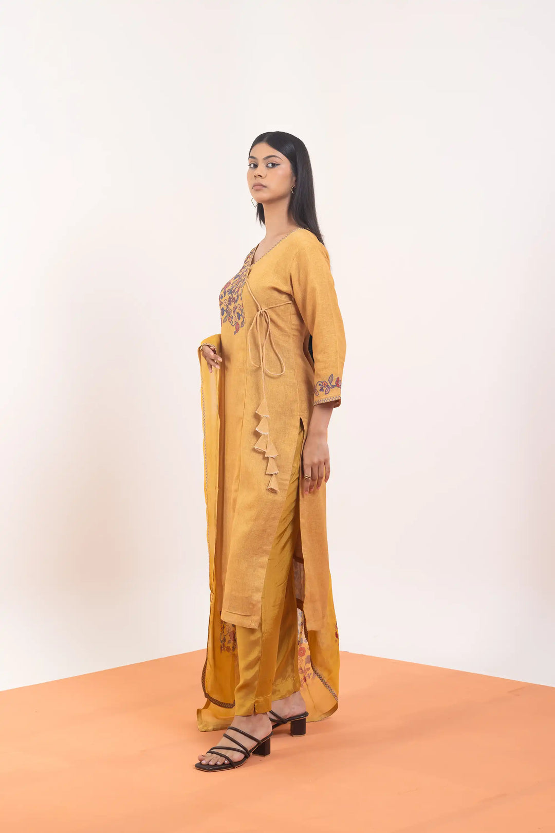 Kurtis Set mustard | A Blend of linen and embroidery work for Style