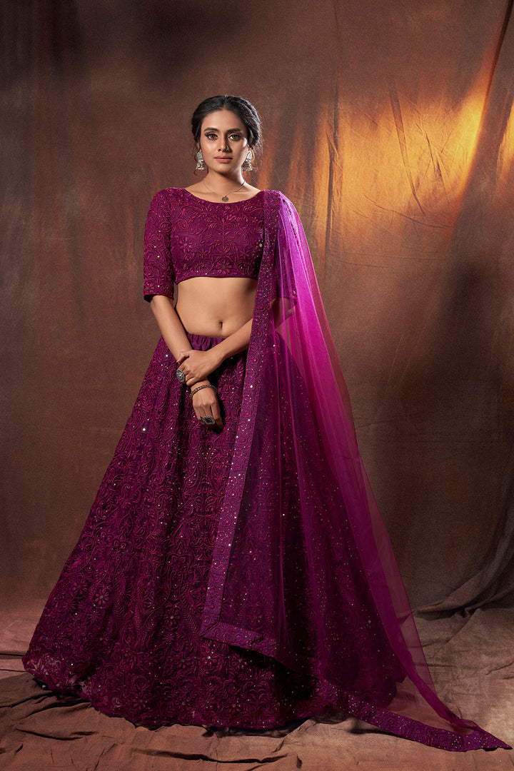 Bridal Lehenga Choli for Women | Traditional Wedding Lehenga | Sequins Thread Work