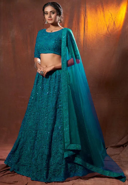 Bridal Lehenga Choli for Women | Traditional Wedding Lehenga | Sequins Thread Work