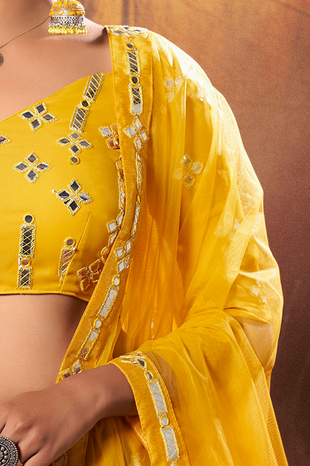 Festive Yellow Georgette Lehenga Choli Set | Indian Lehenga Choli