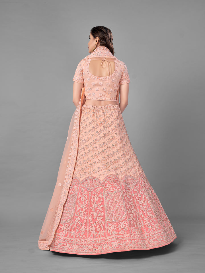 Elegant Peach Lehenga | Dori & Zarkan Work for Weddings & Festivals