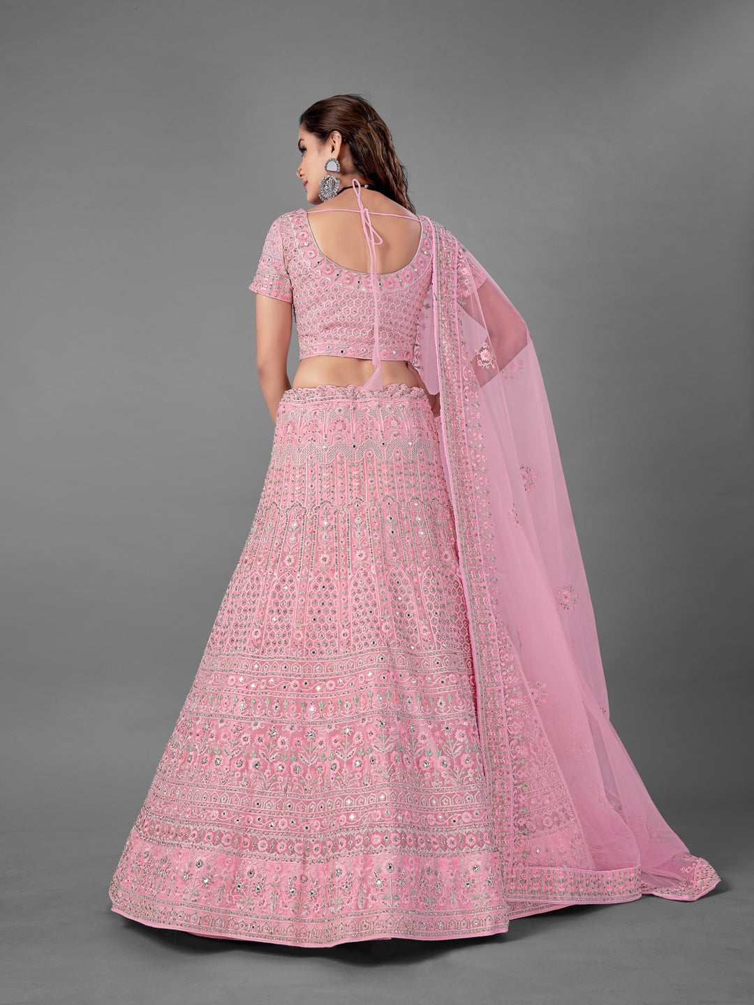 Stunning Pink Lehenga Choli | Elegant Thread & Zarkan Detailing