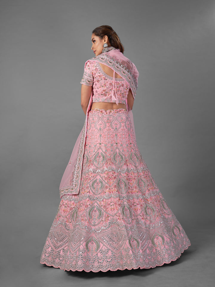 Elegant Pink Lehenga | Dori, Zarkan & Thread Work for Weddings