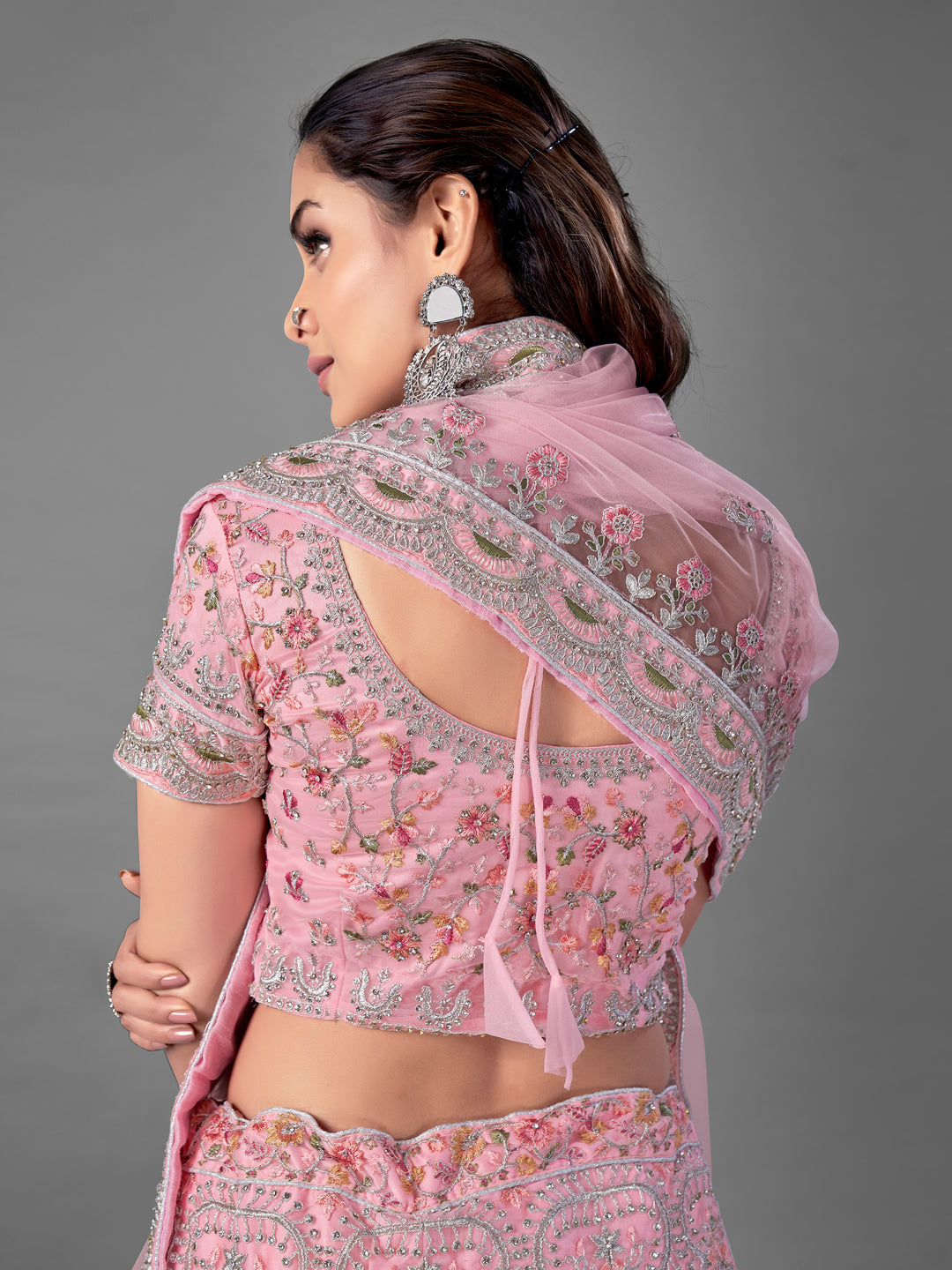 Elegant Pink Lehenga | Dori, Zarkan & Thread Work for Weddings