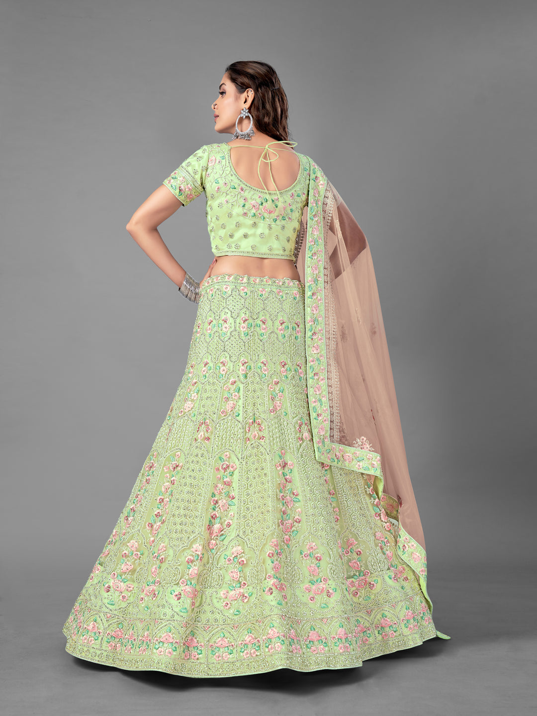 Bridal Soft Net Lehenga Choli | Intricate Dori & Zarkan Work Set