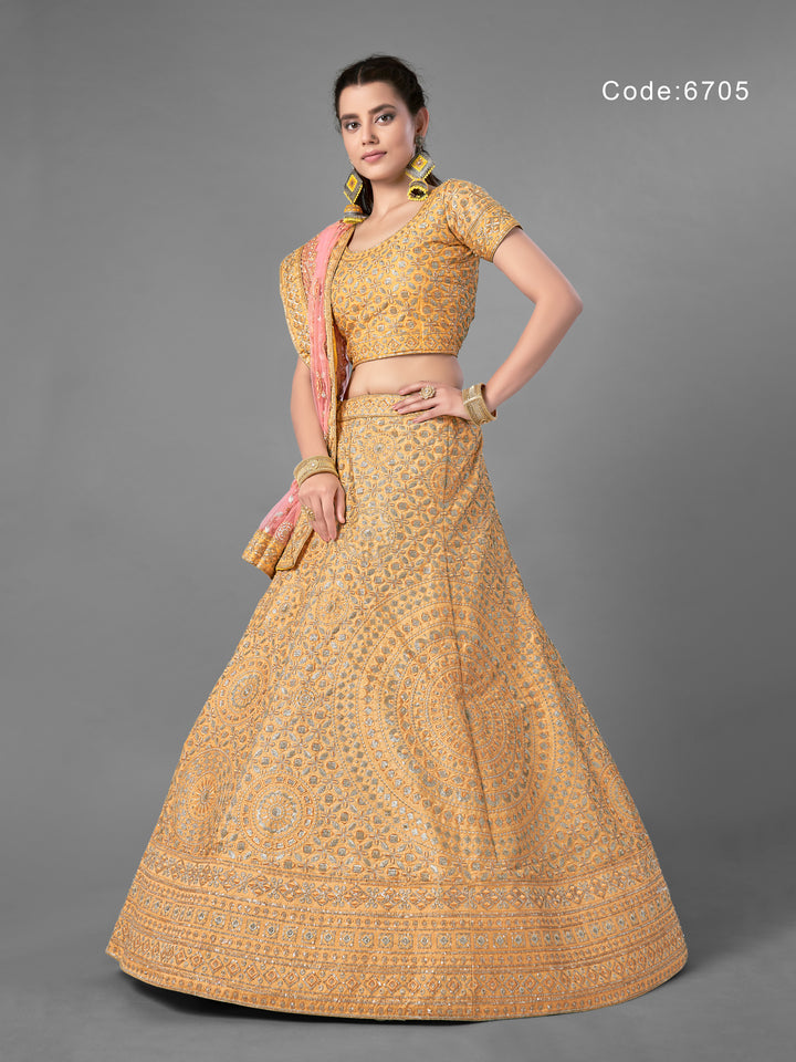 Art Silk Bridal Lehenga Choli | Traditional Indian Wedding Wear