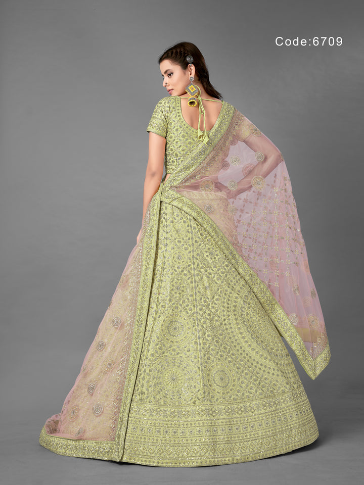 Art Silk Bridal Lehenga Choli | Traditional Indian Wedding Wear