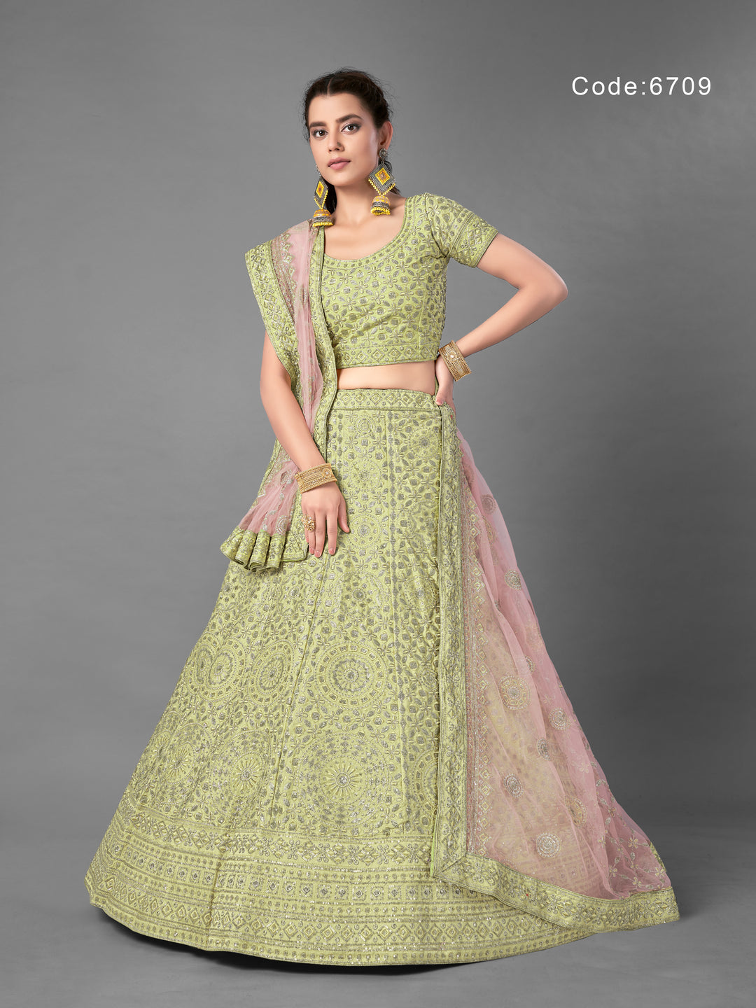 Art Silk Bridal Lehenga Choli | Traditional Indian Wedding Wear