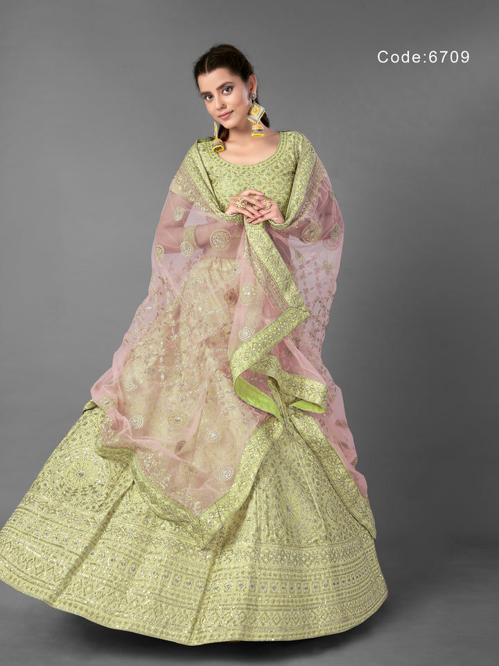 Art Silk Bridal Lehenga Choli | Traditional Indian Wedding Wear