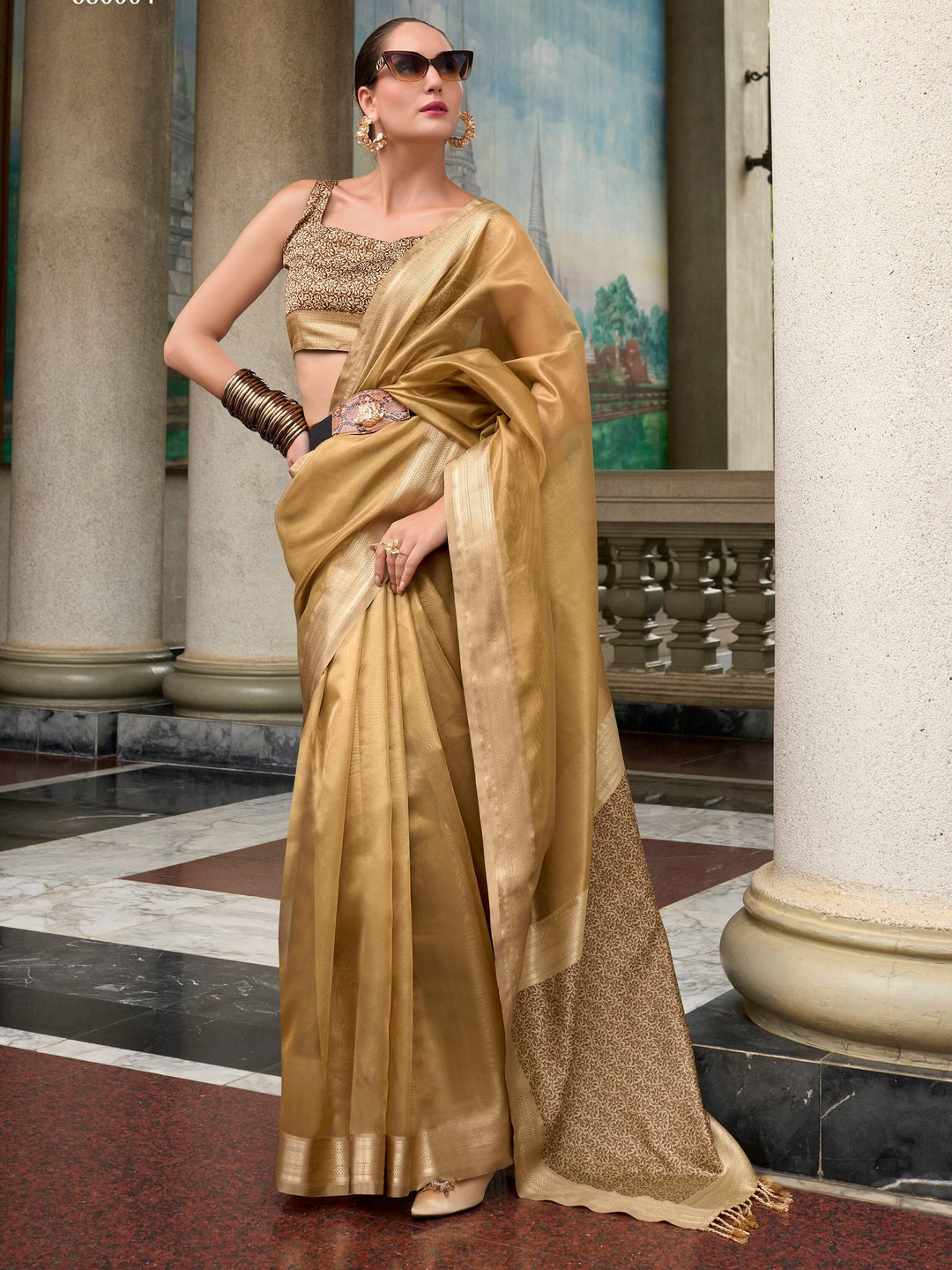 Vibrant color luxurious fabric exclusive attire crafted for elegance and style.