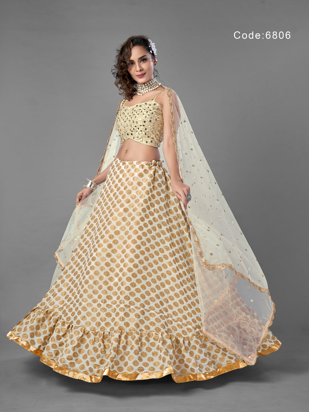 Elegant Apricot Lehenga Choli | Viscose Silk with Unstitched Blouse