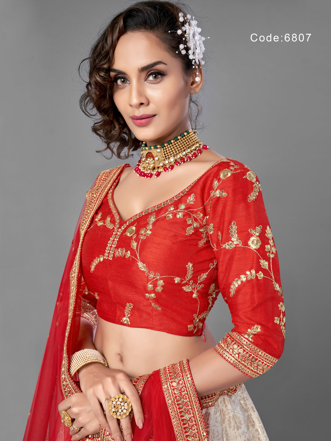 Glitzy Red Designer Lehenga | Heavy Dori and Sequins Work on Art Silk