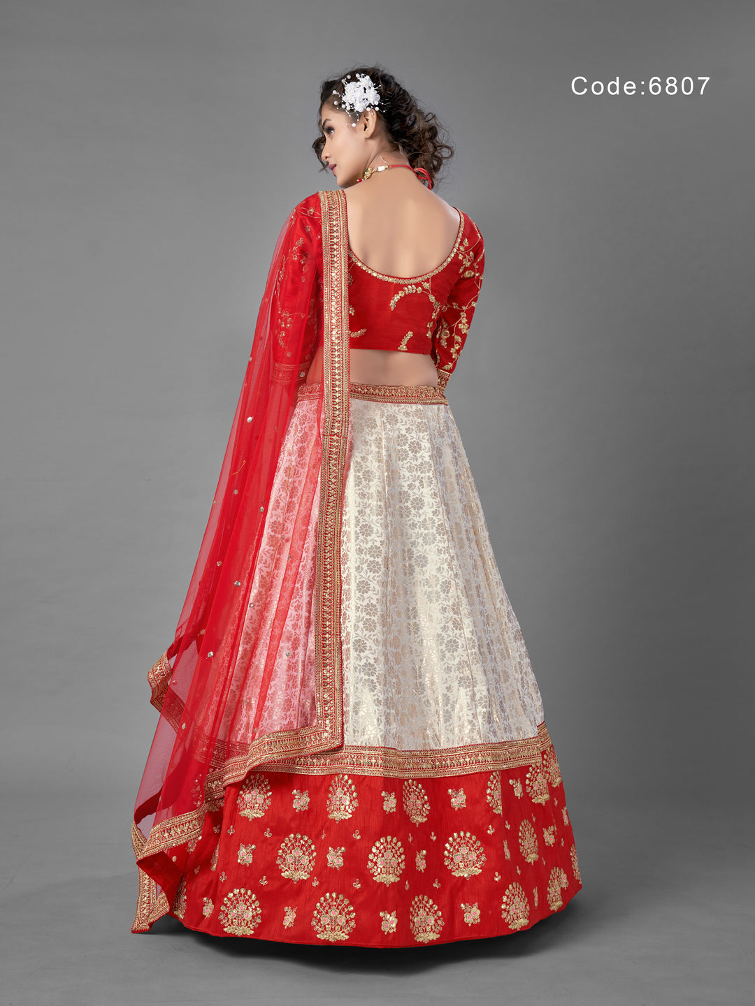 Glitzy Red Designer Lehenga | Heavy Dori and Sequins Work on Art Silk