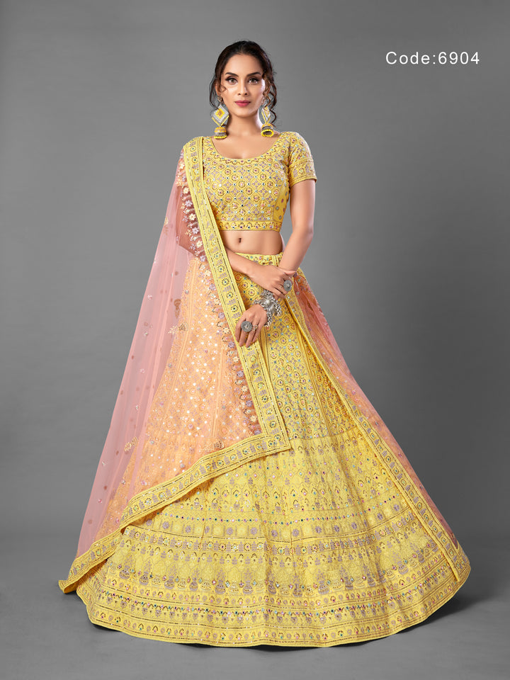 Yellow Georgette Lehenga Choli | Designer Indian Ethnic Wear