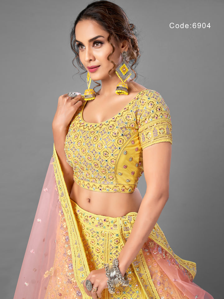 Yellow Georgette Lehenga Choli | Designer Indian Ethnic Wear