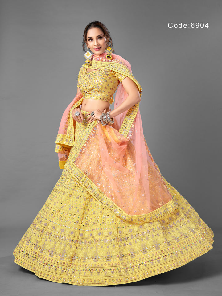 Yellow Georgette Lehenga Choli | Designer Indian Ethnic Wear