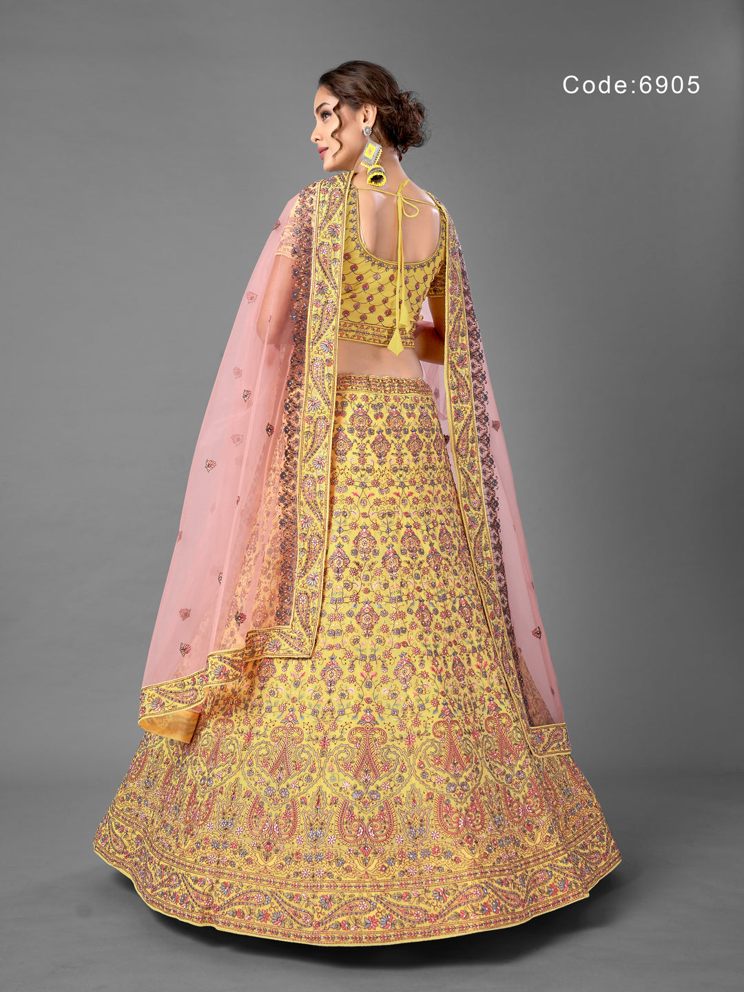 Yellow Georgette Lehenga with Dupatta | Wedding & Festive